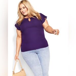 City Chic Vibrant Purple Blouse